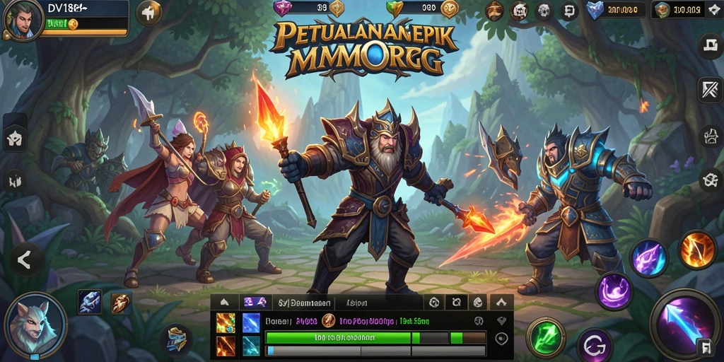 Screenshot gameplay DV188 menampilkan aksi pertarungan yang mendebarkan dalam MMORPG.