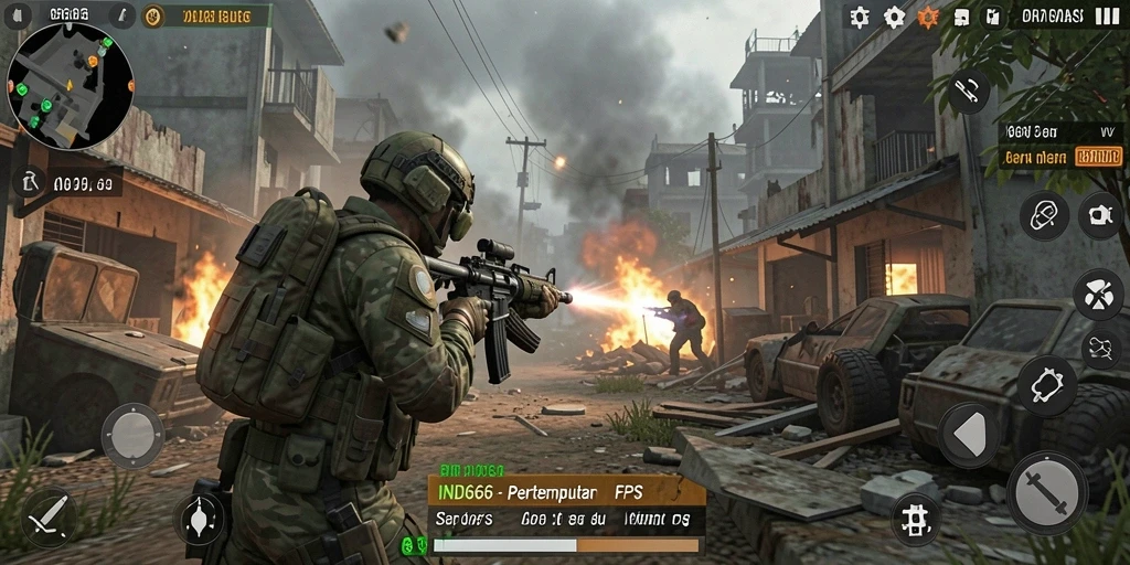 Tampilan seru dari gameplay IND666 yang penuh aksi.
