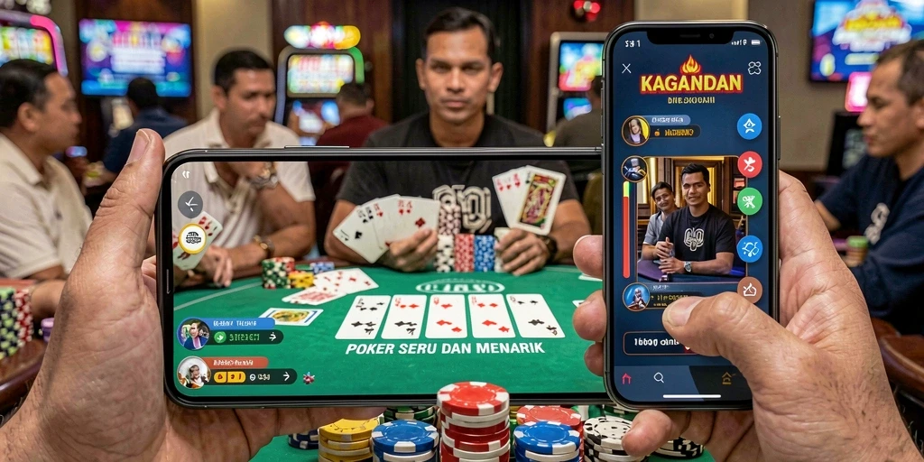 Tampilan gameplay seru dalam KAGANDAN dengan aksi Poker yang mendebarkan.