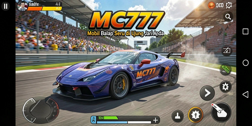 Tampilan gameplay balapan seru di MC777 dengan grafis menakjubkan.