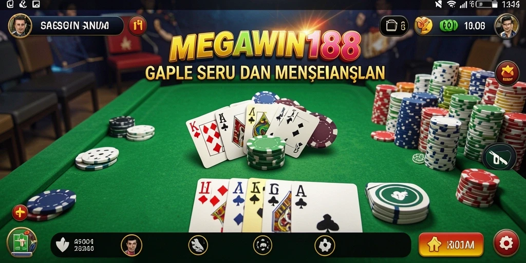 Tampilan gameplay seru di MEGAWIN188 saat bermain Gaple.