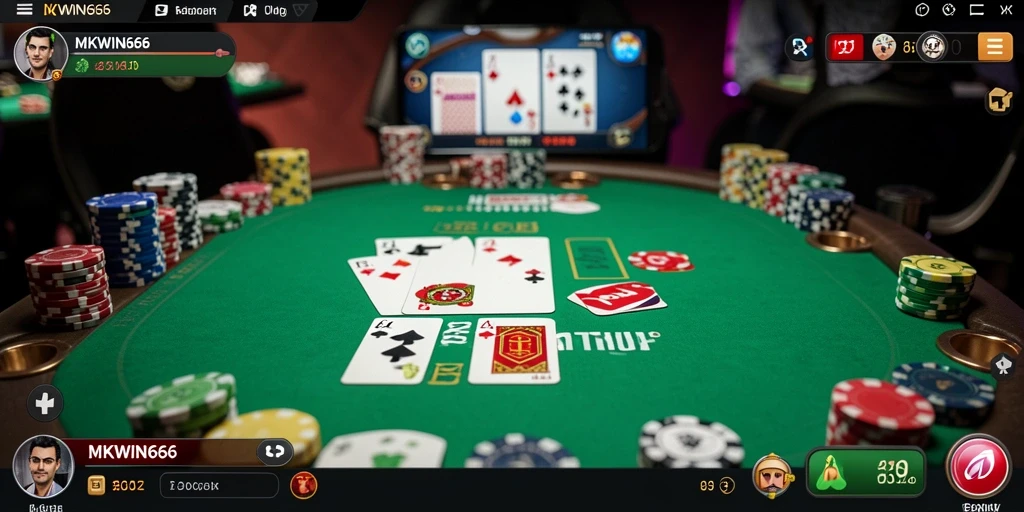 Screenshot dari gameplay Poker di MKWIN666 yang menampilkan suasana permainan.