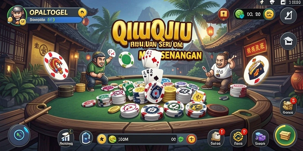 Screenshot gameplay OPALTOGEL yang menampilkan aksi seru dalam bermain QiuQiu.