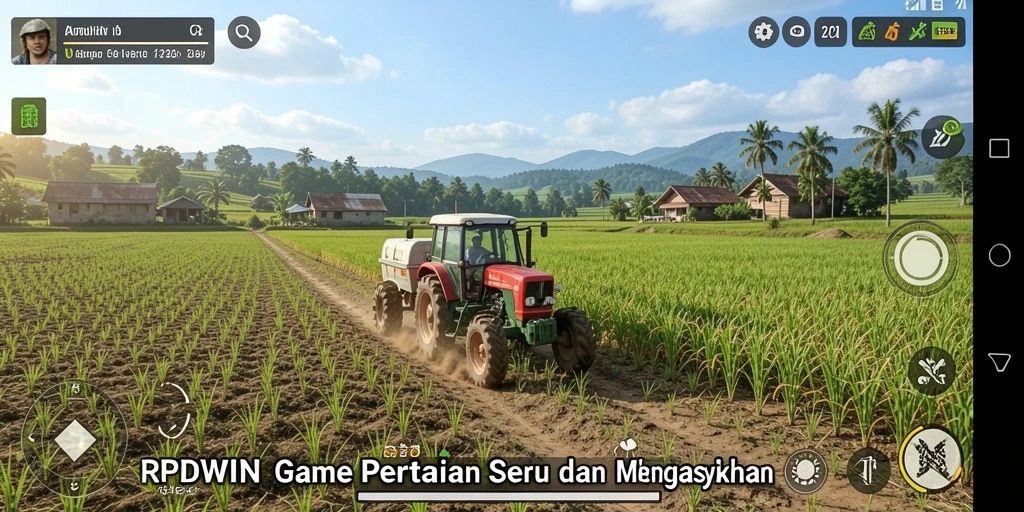 Tangkapan layar utama RPIDWIN menampilkan gameplay bertani yang menarik dan interaktif.