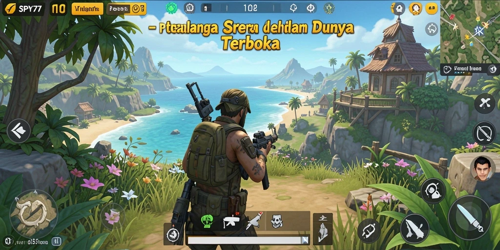 Tangkapan layar SPY77 menampilkan petualangan mendebarkan di dunia terbuka.
