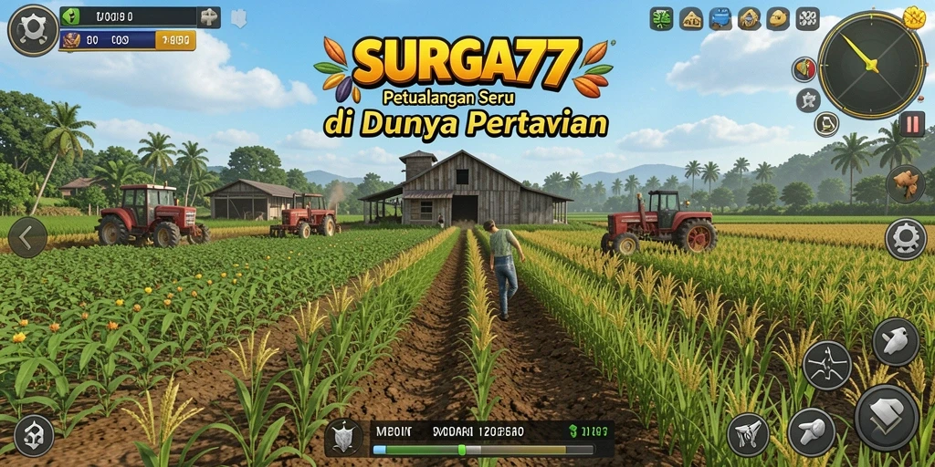 Screenshot gameplay SURGA77 menampilkan aksi bertani yang menyenangkan.