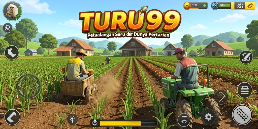Tampilan gameplay menarik dengan serangkaian aktivitas pertanian.