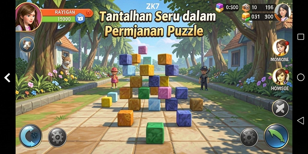 Screenshot gameplay ZK7 menampilkan tantangan puzzle menarik.